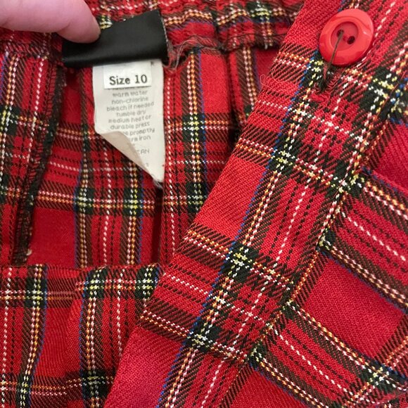 Vintage 90s Red Plaid Mini Skirt Size 10 - Picture 6 of 8